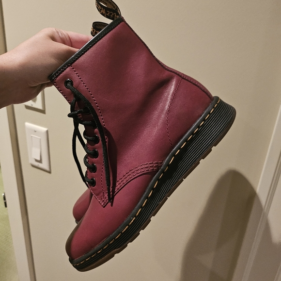 Dr Martens Red/Burgundy Boots - Picture 3 of 7
